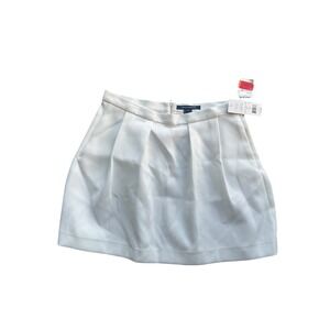 French Connection Sunshine Walk Flare Skirt Winter White Textured Mini 731DA 10